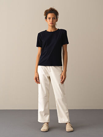 Xint Lacivert Regular Fit Vatkalı Tişört