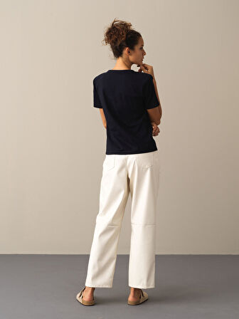 Xint Lacivert Regular Fit Vatkalı Tişört