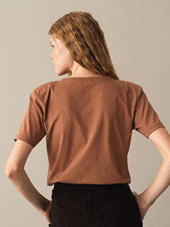 Xint Camel Regular Fit Vatkalı Tişört