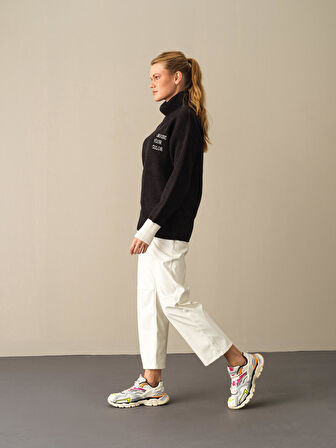 Xint Siyah Big Oversize Kazak