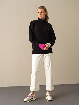 Xint Siyah Big Oversize Kazak