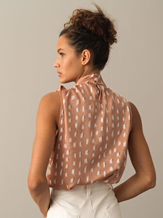 Xint Bej Kolsuz Saten Bluz