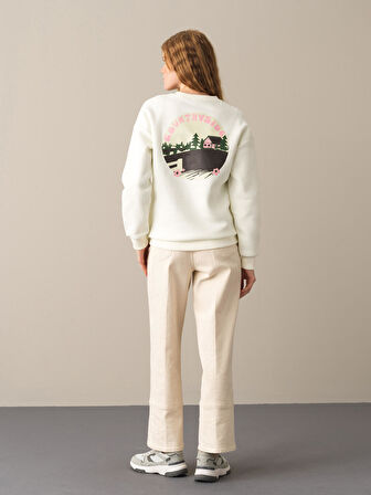 Xint Ekru Pamuklu Oversize Sweatshirt