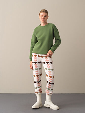 Xint Yeşil Pamuklu Oversize Sweatshirt