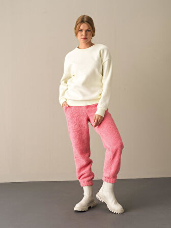 Xint Ekru Oversize Baskılı Sweatshirt