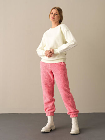 Xint Ekru Oversize Baskılı Sweatshirt