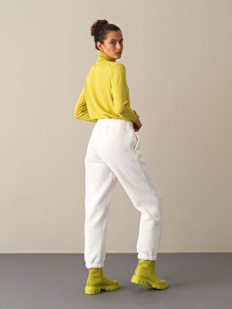 Xint Beyaz Polar Sweat Pantolon