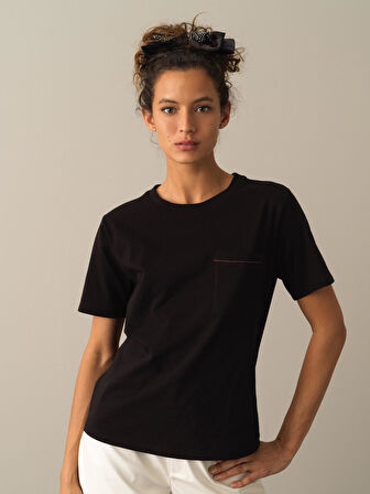 Xint Siyah Regular Fit Tişört