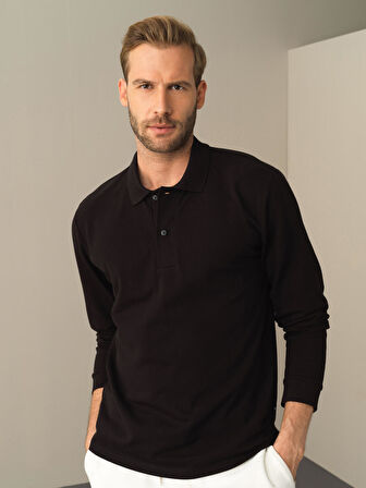 Xint Siyah Polo Yaka Fit Basic Tişört