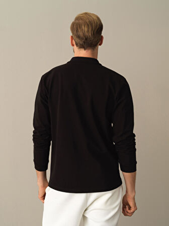 Xint Siyah Polo Yaka Fit Basic Tişört