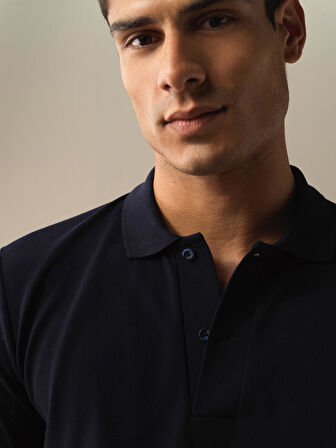 Xint Lacivert Polo Yaka Fit Basic Tişört