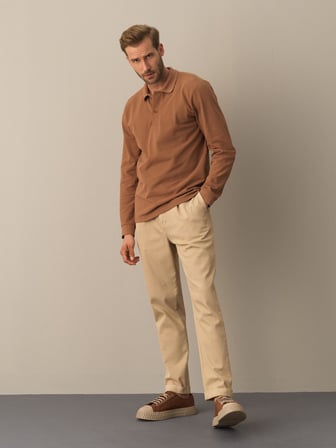 Xint Camel Polo Yaka Fit Basic Tişört