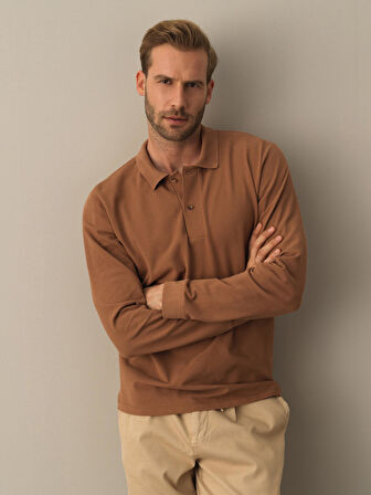 Xint Camel Polo Yaka Fit Basic Tişört