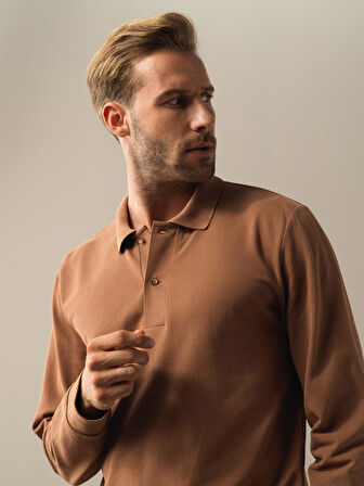 Xint Camel Polo Yaka Fit Basic Tişört
