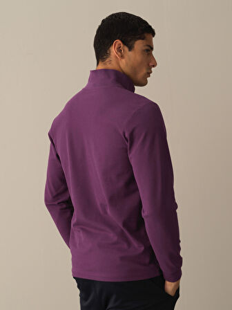 Xint Mor Polo Yaka Fit Basic Tişört