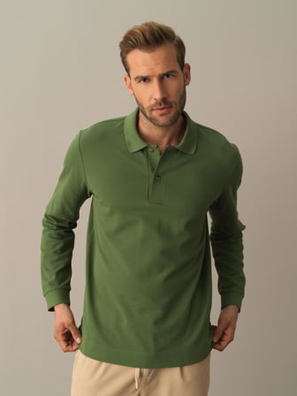 Xint Yeşil Polo Yaka Fit Basic Tişört