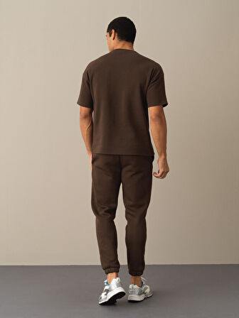 Xint Kahverengi Oversize Baskılı Sweatshirt