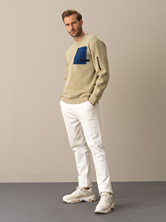 Xint Yeşil Regular Fit Baskılı Sweatshirt