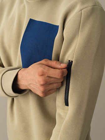 Xint Yeşil Regular Fit Baskılı Sweatshirt