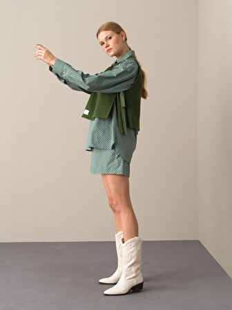 Xint Yeşil Regular Fit Kuzu Yelek