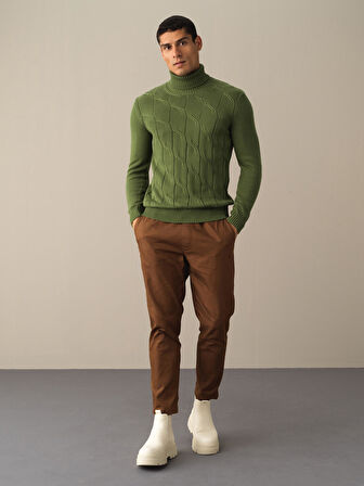 Xint Yeşil Pamuklu Regular Fit Kazak