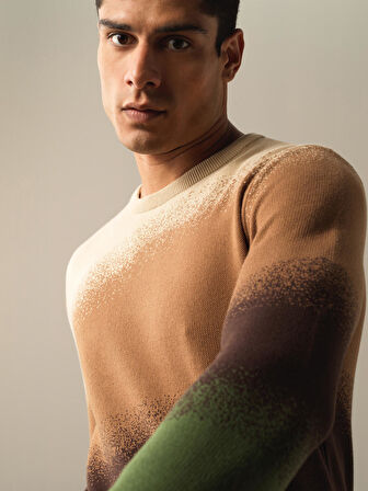 Xint Yeşil Bisiklet Yaka Regular Fit Kazak