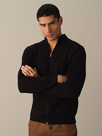 Xint Siyah Oversize Cep Detaylı Hırka