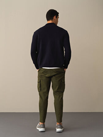 Xint Lacivert Oversize Cep Detaylı Hırka