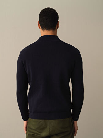 Xint Lacivert Oversize Cep Detaylı Hırka