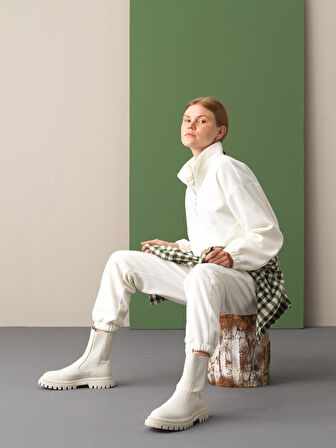 Xint Beyaz Polar Sweat Pantolon