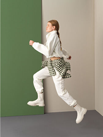 Xint Beyaz Polar Sweat Pantolon