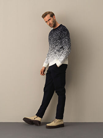 Xint Lacivert Bisiklet Yaka Regular Fit Kazak