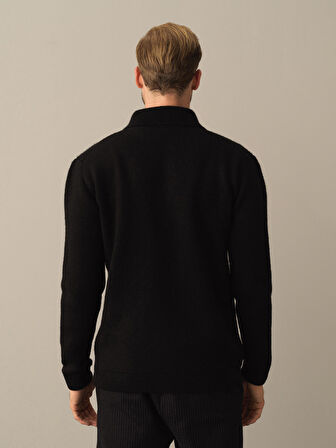 Xint Siyah Polo Yaka Regular Fit Hırka