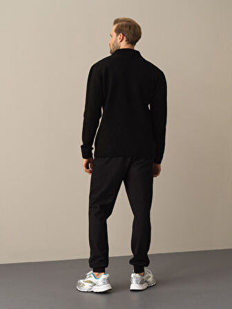 Xint Siyah Polo Yaka Regular Fit Hırka