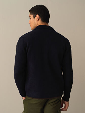 Xint Lacivert Polo Yaka Regular Fit Hırka