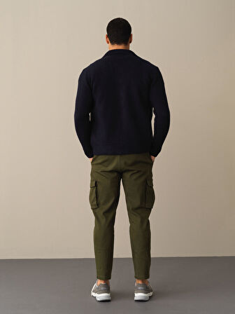 Xint Lacivert Polo Yaka Regular Fit Hırka