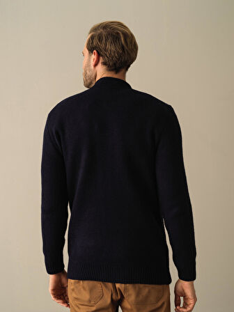 Xint Lacivert Regular Fit Fermuarlı Hırka