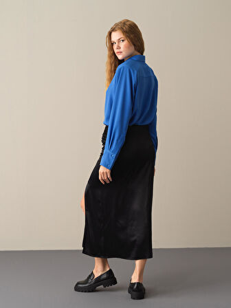 Xint Siyah Regular Fit Saten Etek