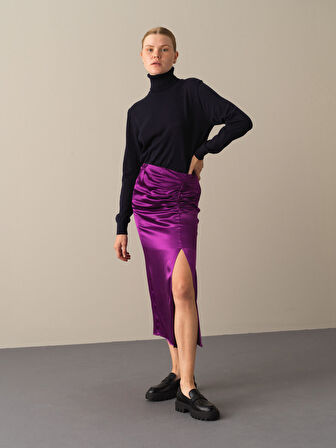 Xint Mor Regular Fit Saten Etek