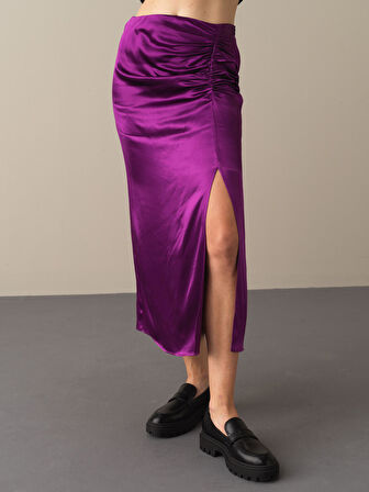 Xint Mor Regular Fit Saten Etek