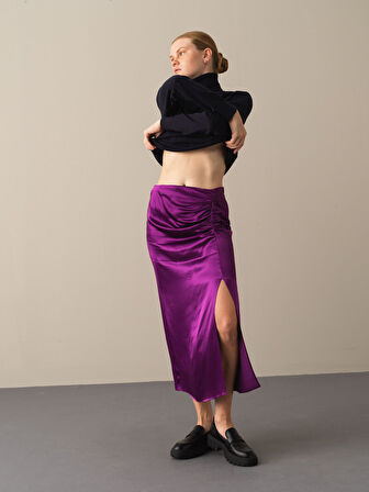 Xint Mor Regular Fit Saten Etek