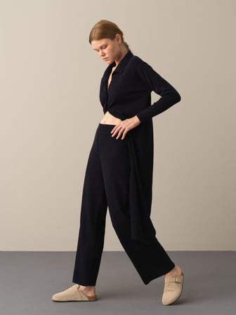 Xint Lacivert Oversize Triko Pantolon