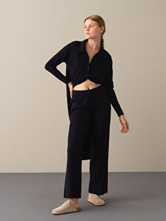 Xint Lacivert Oversize Triko Pantolon