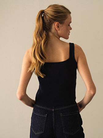 Xint Lacivert Slim Fit Triko Basic Atlet