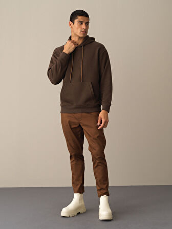Xint Kahverengi Oversize Basic Sweatshirt