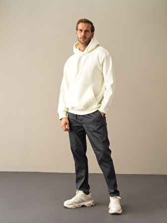 Xint Ekru Oversize Basic Sweatshirt