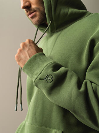 Xint Yeşil Oversize Basic Sweatshirt