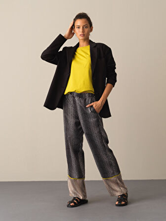 Xint Siyah Pamuklu Oversize Blazer Ceket