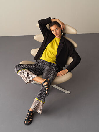 Xint Siyah Pamuklu Oversize Blazer Ceket