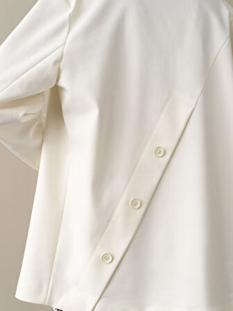 Xint Ekru Pamuklu Oversize Blazer Ceket